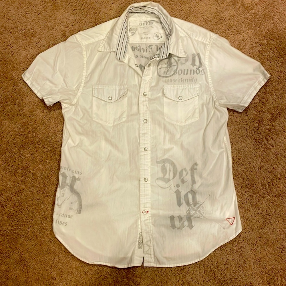 Guess button down.